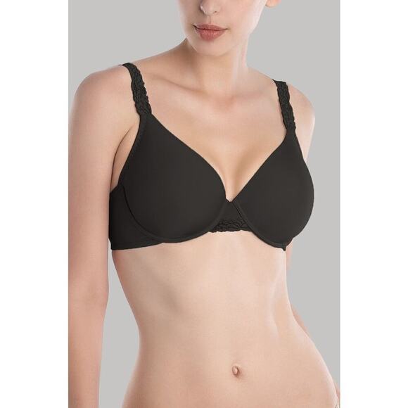 Natori Body Double Lace Trim Bra Black Size 34D - Picture 1 of 5